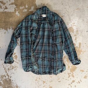 Vintage INC International Concepts Green Plaid Shirt Flannel
